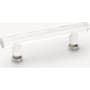 Emtek Modern Bar 4 Inch Center to Center Cabinet Bar Pull from the Glass Collection Polished Nickel