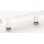 Emtek Modern Bar 4 Inch Center to Center Cabinet Bar Pull from the Glass Collection Satin Nickel