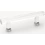 Emtek Modern Bar 4 Inch Center to Center Cabinet Bar Pull from the Glass Collection Polished Chrome