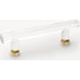 Emtek Modern Bar 4 Inch Center to Center Cabinet Bar Pull from the Glass Collection Polished Brass