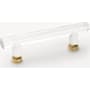 Emtek Modern Bar 4 Inch Center to Center Cabinet Bar Pull from the Glass Collection Unlacquered Brass