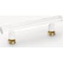 Emtek Modern Bar 4 Inch Center to Center Cabinet Bar Pull from the Glass Collection Satin Brass