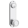 Emtek Delaware Series Single Cylinder Keyed Entry Set with 9 Inch Tall Backplate From the American Classic Collection Polished Chrome