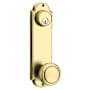 Emtek Delaware Series Single Cylinder Keyed Entry Set with 9 Inch Tall Backplate From the American Classic Collection Polished Brass