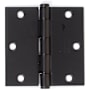 Emtek 3.5" x 3.5" Square Corner Plain Bearing Mortise Hinge - Pair Flat Black