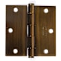 Emtek 3.5" x 3.5" Square Corner Plain Bearing Mortise Hinge - Pair French Antique