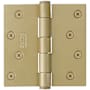 Emtek 4" x 4" Square Corner Plain Bearing Mortise Hinge - Pair Satin Brass