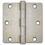 Emtek 3.5" x 3.5" Plain Bearing 1/4" Radius Corners Mortise Hinge - Pair Tumbled White Bronze