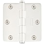 Emtek 3.5" x 3.5" Plain Bearing 1/4" Radius Corners Mortise Hinge - Pair Polished Nickel