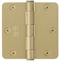 Emtek 3.5" x 3.5" Plain Bearing 1/4" Radius Corners Mortise Hinge - Pair Satin Brass