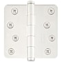 Emtek 4" x 4" Plain Bearing 1/4" Radius Corners Mortise Hinge - Pair Polished Nickel