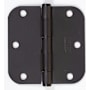 Emtek 3.5" x 3.5" Plain Bearing 5/8" Radius Corners Mortise Hinge - Pair of Hinges Medium Bronze