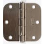 Emtek 3.5" x 3.5" Plain Bearing 5/8" Radius Corners Mortise Hinge - Pair of Hinges Satin Nickel