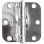 Emtek 3.5" x 3.5" Plain Bearing 5/8" Radius Corners Mortise Hinge - Pair of Hinges Polished Chrome