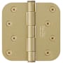 Emtek 4" x 4" Plain Bearing 5/8" Radius Corners Mortise Hinge - Pair Satin Brass