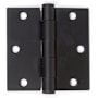 Emtek 3.5" x 3.5" Square Corner Plain Bearing Mortise Hinge - Pair Flat Black