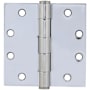 Emtek 4.5" x 4.5" Square Corner Plain Bearing Mortise Hinge - Pair Polished Chrome