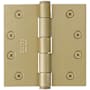 Emtek 4.5" x 4.5" Square Corner Plain Bearing Mortise Hinge - Pair Satin Brass