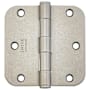 Emtek 3-1/2" x 3-1/2" Plated Steel Heavy Duty 5/8" Radius Round Corner Plain Bearing Hinges - Pair Tumbled White Bronze