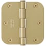 Emtek 3-1/2" x 3-1/2" Plated Steel Heavy Duty 5/8" Radius Round Corner Plain Bearing Hinges - Pair Satin Brass