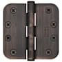 Emtek 4" x 4" Plated Steel Heavy Duty 5/8" Radius Round Corner Plain Bearing Hinges - Pair Oil Rubbed Bronze
