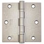 Emtek 3-1/2" x 3-1/2" Plated Steel Heavy Duty Square Corner Ball Bearing Hinges - Pair Tumbled White Bronze