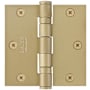 Emtek 3-1/2" x 3-1/2" Plated Steel Heavy Duty Square Corner Ball Bearing Hinges - Pair Satin Brass
