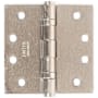 Emtek 4" x 4" Steel Heavy Duty Ball Bearing Square Corner Hinges - Pair Satin Nickel