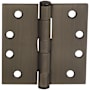 Emtek 4.5" x 4.5" Square Corner Ball Bearing Mortise Hinge - Pair Medium Bronze