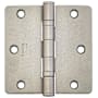 Emtek 3-1/2" x 3-1/2" Plated Steel Heavy Duty 1/4" Radius Round Corner Ball Bearing Hinges - Pair Tumbled White Bronze