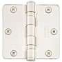 Emtek 3-1/2" x 3-1/2" Plated Steel Heavy Duty 1/4" Radius Round Corner Ball Bearing Hinges - Pair Polished Nickel