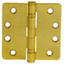 Emtek 4" x 4" Ball Bearing 1/4" Radius Corners Mortise Hinge - Pair Polished Brass