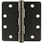 Emtek 4.5" x 4.5" Ball Bearing 1/4" Radius Corners Mortise Hinge - Pair Flat Black