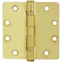 Emtek 4.5" x 4.5" Ball Bearing 1/4" Radius Corners Mortise Hinge - Pair Polished Brass