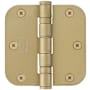 Emtek 3.5" x 3.5" Ball Bearing 5/8" Radius Corners Mortise Hinge - Pair Satin Brass