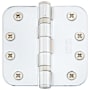 Emtek 4" x 4" Plated Steel Heavy Duty 5/8" Radius Round Corner Ball Bearing Hinges - Pair Polished Chrome