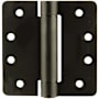 Emtek 4" x 4" Spring Mortise Hinge with 1/4" Radius Corners - Pair Flat Black