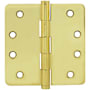 Emtek 4" x 4" Solid Brass 1/4" Radius Corner Plain Bearing Mortise Hinge - Pair Lifetime Polished Brass