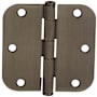 Emtek 3.5" x 3.5" Solid Brass 5/8" Radius Corner Plain Bearing Mortise Hinge - Pair Oil Rubbed Bronze
