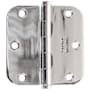 Emtek 3.5" x 3.5" Solid Brass 5/8" Radius Corner Plain Bearing Mortise Hinge - Pair Polished Chrome