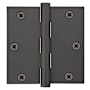 Emtek 3.5" x 3.5" Solid Brass Square Corner Plain Bearing Mortise Hinge - Pair Oil Rubbed Bronze