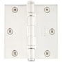Emtek 3.5" x 3.5" Solid Brass Square Corner Plain Bearing Mortise Hinge - Pair Polished Nickel