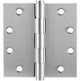 Emtek 4" x 4" Solid Brass Square Corner Plain Bearing Mortise Hinge - Pair Satin Nickel