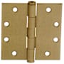 Emtek 4.5" x 4.5" Solid Brass Square Corner Plain Bearing Mortise Hinge - Pair French Antique