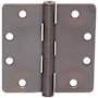 Emtek 4" x 4" Solid Brass 1/4" Radius Corner Plain Bearing Mortise Hinge - Pair Oil Rubbed Bronze