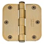Emtek 3.5" x 3.5" Solid Brass 5/8" Radius Corner Plain Bearing Mortise Hinge - Pair French Antique