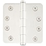 Emtek 4" x 4" Solid Brass 5/8" Radius Corner Plain Bearing Mortise Hinge - Pair Polished Nickel