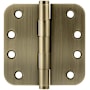 Emtek 4" x 4" Solid Brass 5/8" Radius Corner Plain Bearing Mortise Hinge - Pair Pewter