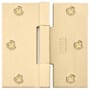 Emtek 3.5" x 3.5" Solid Brass Heavy Duty Square Corner Plain Bearing Door Hinge - Pair Satin Brass