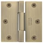 Emtek 3.5" x 3.5" Solid Brass Heavy Duty Square Corner Plain Bearing Door Hinge - Pair French Antique